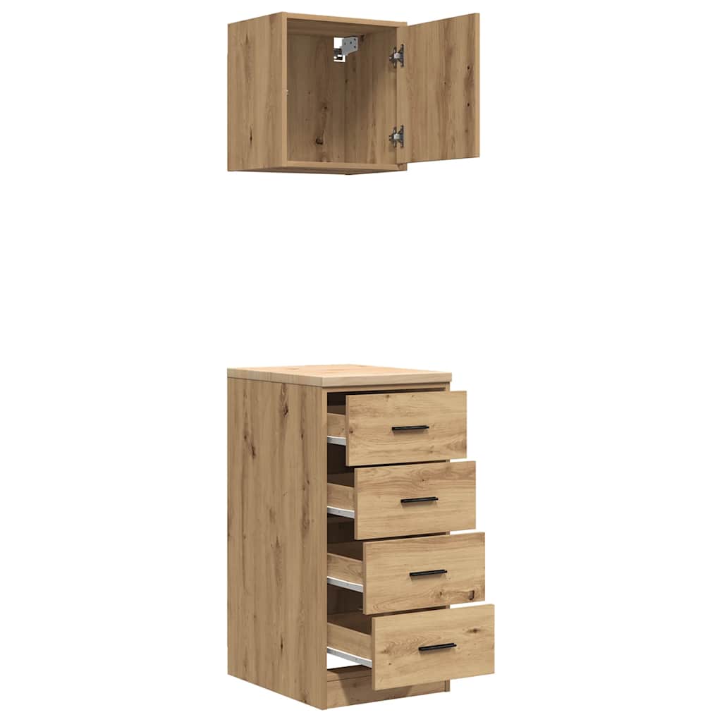 Garage Cabinets 2 pcs Artisan Oak Wood Based Material