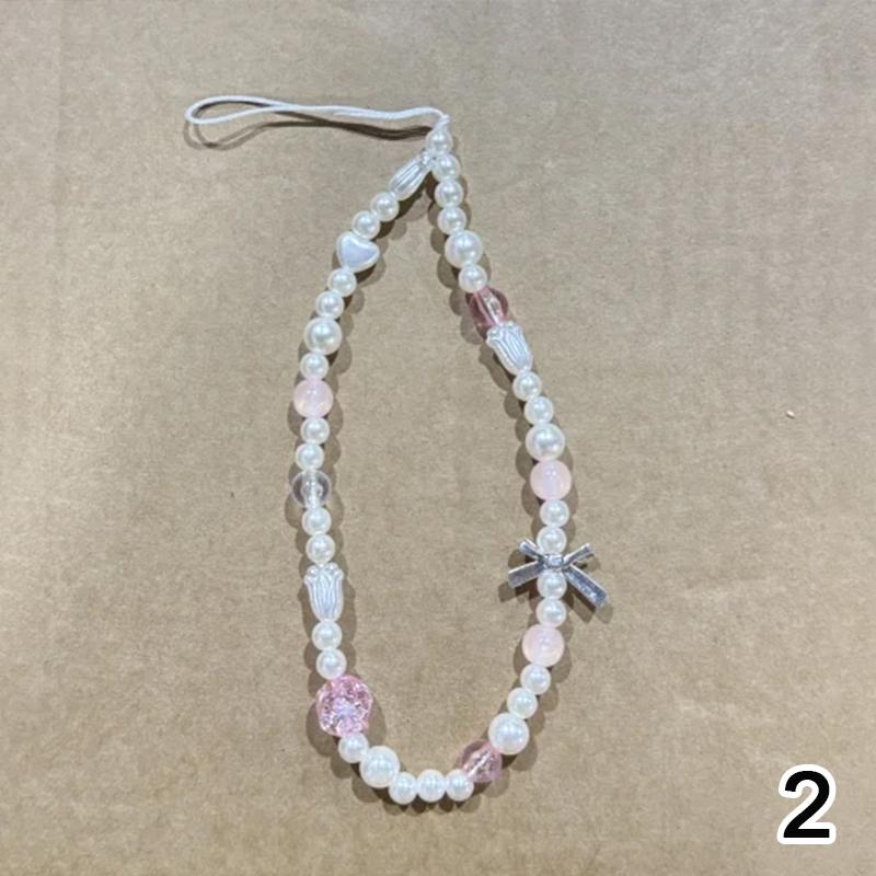 

Pearl Love Pendant Keychain Beading Phone Chain Decoration Accessories Gifts Prevent Loss Mobile Phone Lanyard