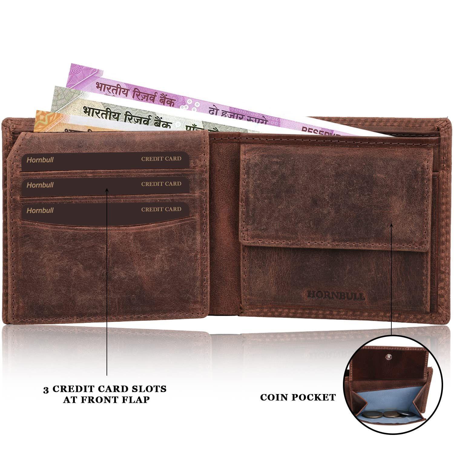 Мужские кожаные коричневые винтажные RFID-кошельки Stella коричневый — фото 2