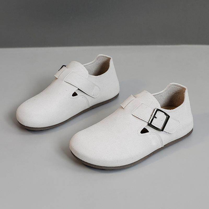 [Customized] ZY8583 new board shoes 2025 spring and autumn season belt buckle versatile suede women's shoes casual thin sole resistance