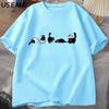 Tier Niedlich Bedrucktes Oberteil Kurzarm Damen Freizeit T-Shirts Damen