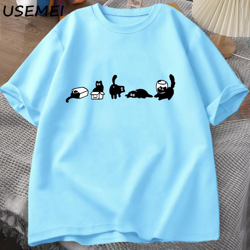 Tier Niedlich Bedrucktes Oberteil Kurzarm Damen Freizeit T-Shirts Damen