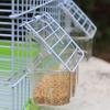 Bird Feeder for Cage Hanging Parakeet Food Water Container Cockatiel Feeding Plastic Box Transparent with Perch