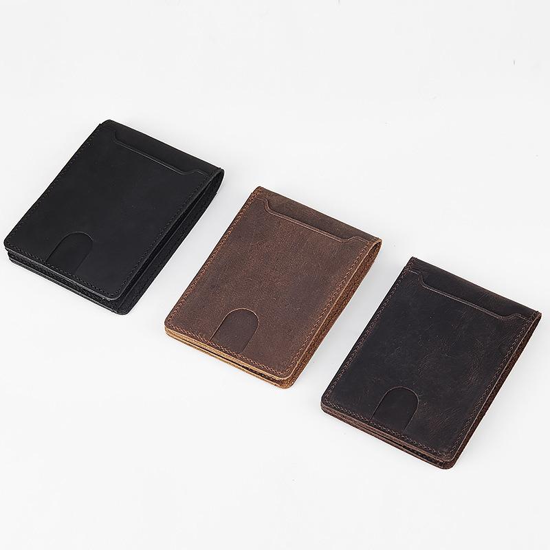 

Кошелек генерации Тонкий кошелек из кожи Crazy Horse без подкладки Кошельки из натуральной кожи для карт Main image 11X1X8cm