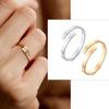 Custom Engrave Promise Ring for Women Stainless Steel Tiny Open Two Name Initial  Ring 2mm Thin Gifts