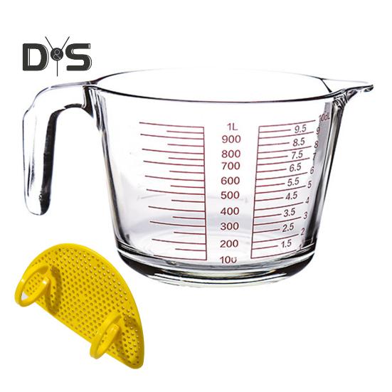 Glass Measuring Cup with Handle & V-Shaped Spout Shot Glass Espresso Jugs Transparent Scale Ounce Measure Jugs Mixing Mug for Bar Party Wine Milk
