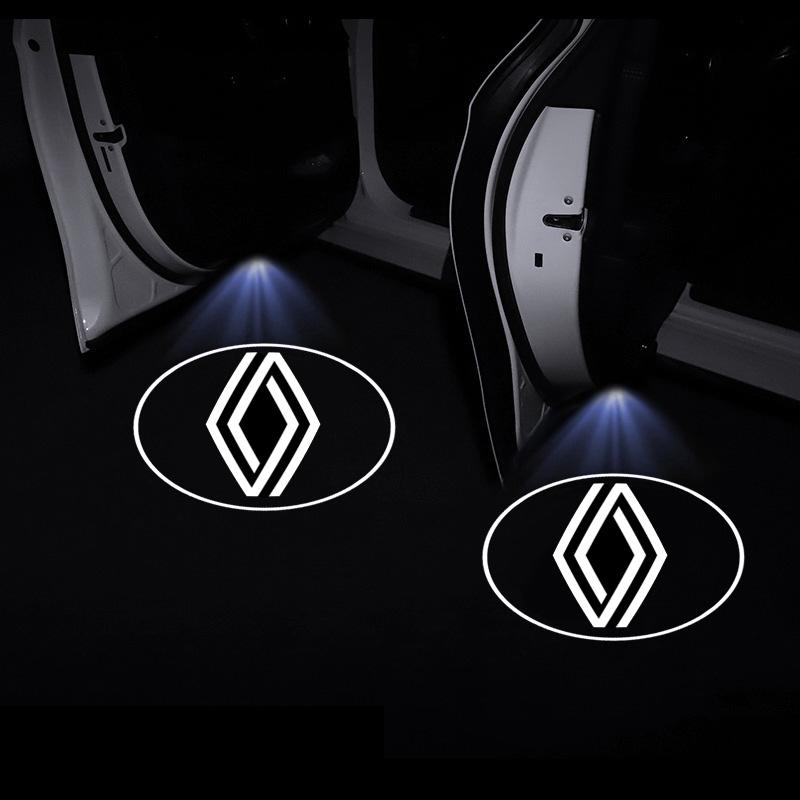 2026 Hot For Renault Interior Stickers Car Door LED HD Welcome Courtesy Shadow Projector Lamp Logo Light For Renault DUSTER Mega