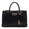 GUESS Sac à main noir pour femme - Anise Triple Compartment Satchel Black Logo 336883