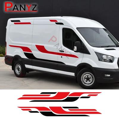 Car Side Stickers For Ford Transit MK8 2014- Motorhome Stripes Camper Van Graphics Sports Vinyl Decal Tuning Accessories
