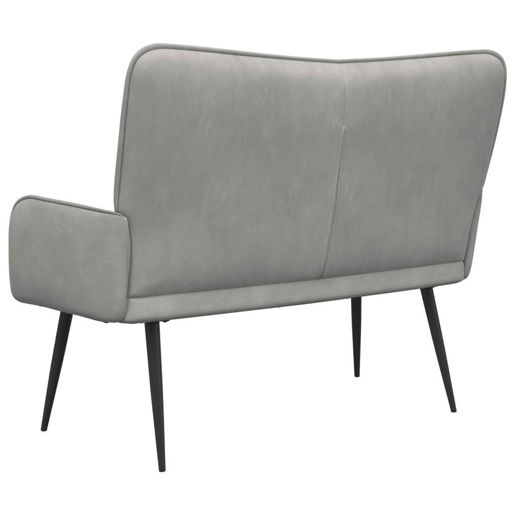 2 Seater Sofa Light Grey 115 x 61 x 87 cm Velvet (V)