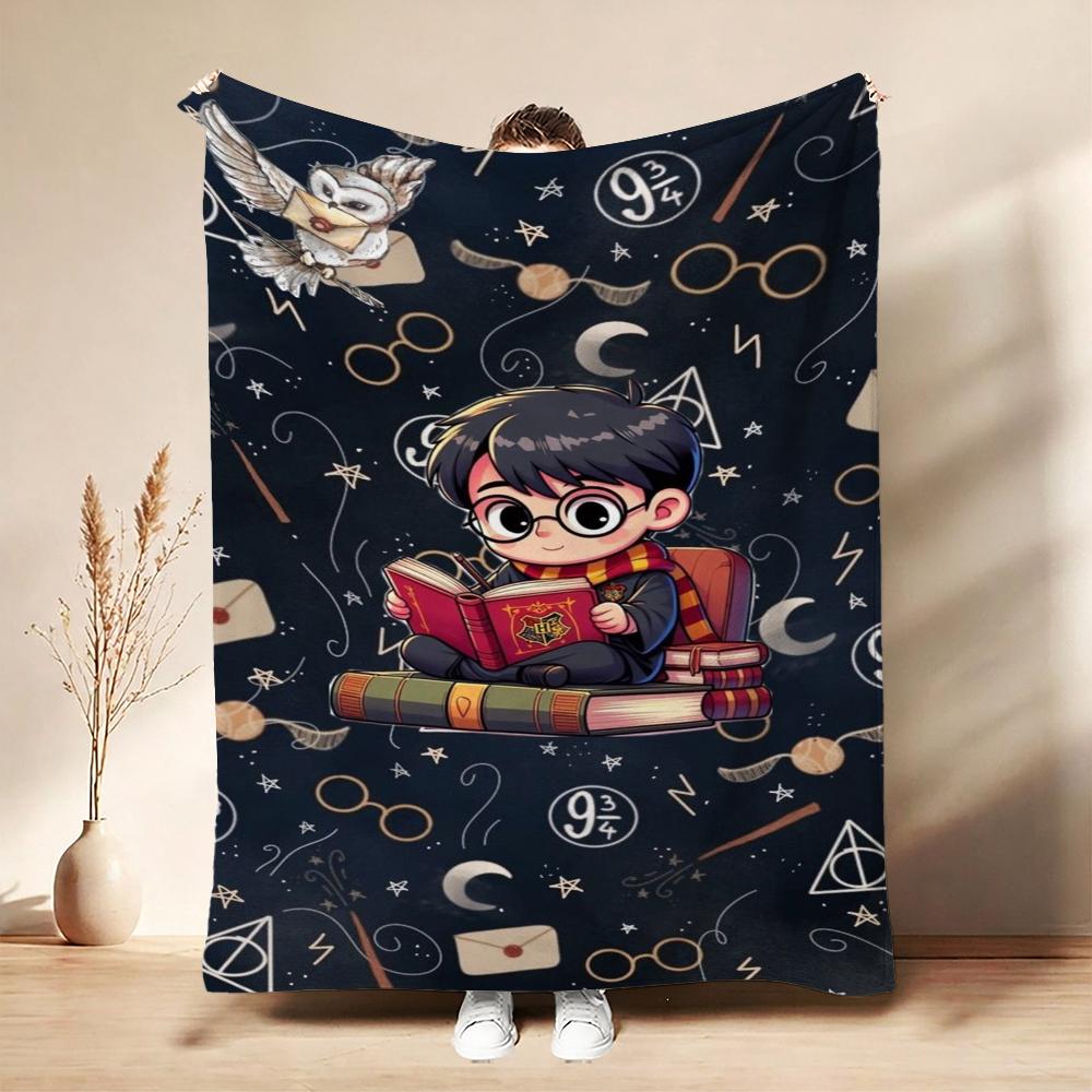 Harry Potter'S Magical World Theme Printed Blanket Breathable Fleece Blanket For Bedroom Sofa Nap Home Party Decor Memorial Gift