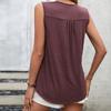 Women's Lace Patchwork T-Shirts Doll Neck Loose Comfortable Knitted Vest Top