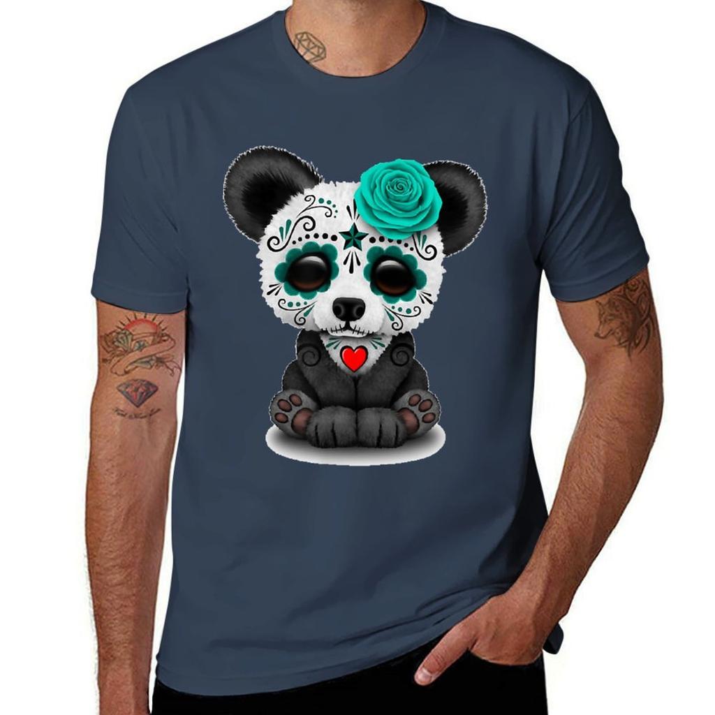 Sugar Skull Panda Day Of The Dead Halloween Cinco De Mayo TShirt Trendy Pattern TShirt for Men
