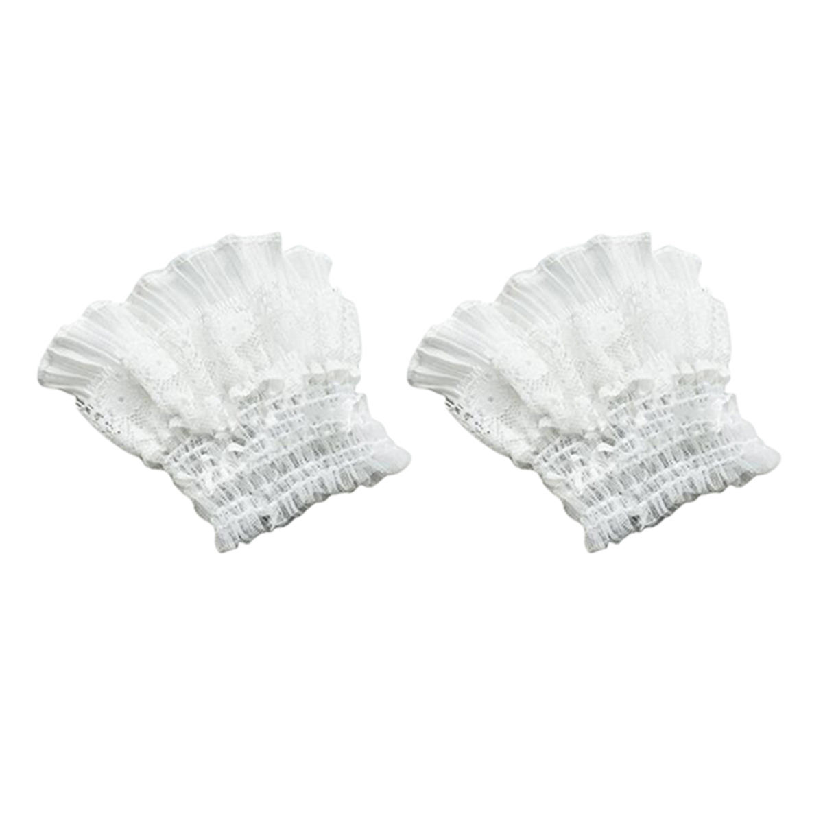 

Short Multi Layer Lace Fake Sleeves Girl Ruffle Decoration Wrist Cuffs Fingerless Wedding Bridal Gloves Maid Cosplay Bracelet Clean board белый