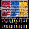 100/280/300/480PCS Insulated Cable Connector Wire Crimp Spatula Butt Ring Fork Kit Ring Lug Rolled Terminal Kit