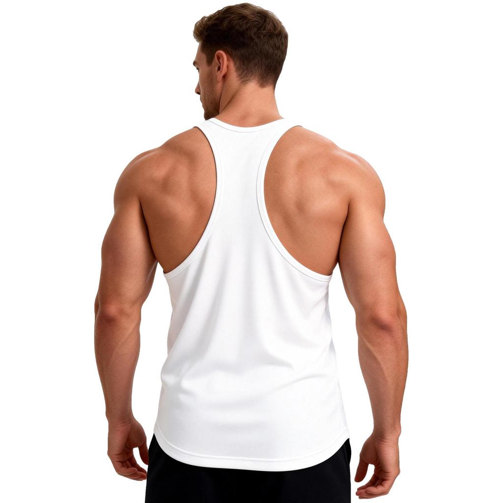 Sommer Mænds Y-ryg Muskel Tanktoppe Hurtigtørrende Ærmeløs Træningsskjorte til Fitness Bodybuilding Træning Stringer Vest