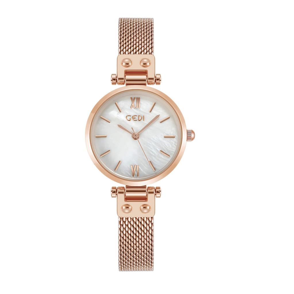 Wenyi Style Women'S Light Luxury Fritillary Surface Small Dial Waterproof Stainless Steel Mesh Belt Quartz Watch