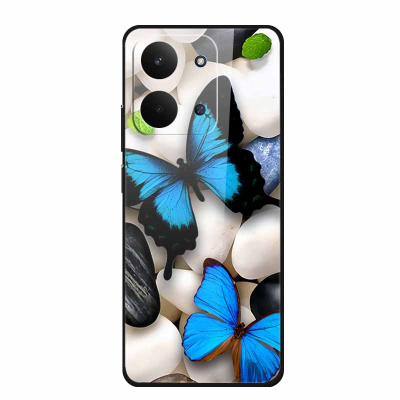 Xiaomi Redmi 15C 4G Kılıfı İçin Cam Arka Kapak 15 C Kılıf Sert Temperli Cam Kılıf Redmi 15C Telefon Kılıfı İçin Redmi15C Yumuşak Tampon