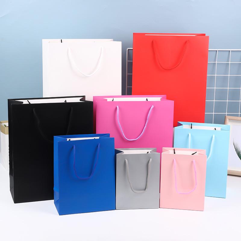 Single Color Gift Paper Bag for Festivals and Clothing Packaging