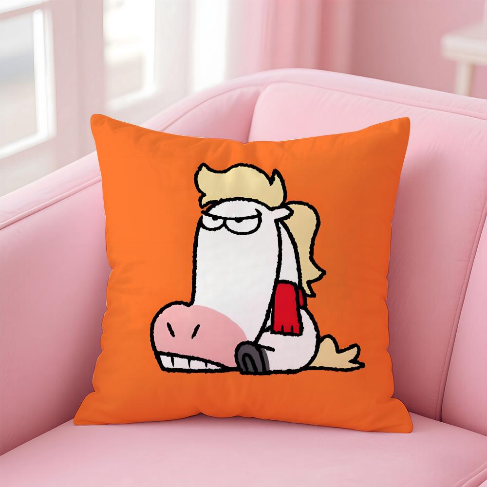 Inspired By Funny BBai Fumas patterns Cushion Cover Pillowcase Short Plush Invisible zipper Room Sofa Cushion Cover