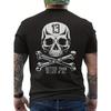 European Sizes Better Than No Luck At All Luck Number 13 Gothic Skull Men's T-Shirt with Back Print- Men's T-shirt- Crew Neck