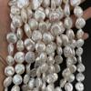 1String, Button Shape Pearls, 14-15 mm, White Natural Freshwater Pearl Beads for Jewelry Making DIY Supplies, Women's Craft Gifts 36cm