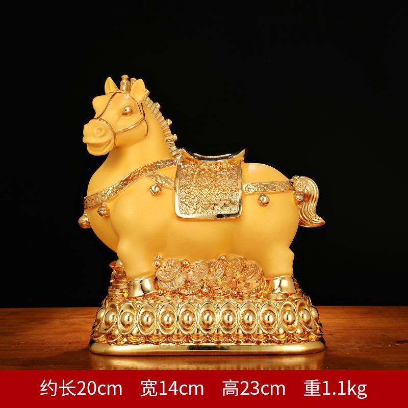 Wealth Gold Horse Money Tank Decoration Creative Money Tank Resin Crafts Home Living Room Tv Cabinet Decor Gifts Ornaments