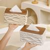 Tissue Box With Wooden Lid Table Napkin Holder Tissue Case Container Storage INS Home Decor Car Desktop Tissue Box Holder 1PC