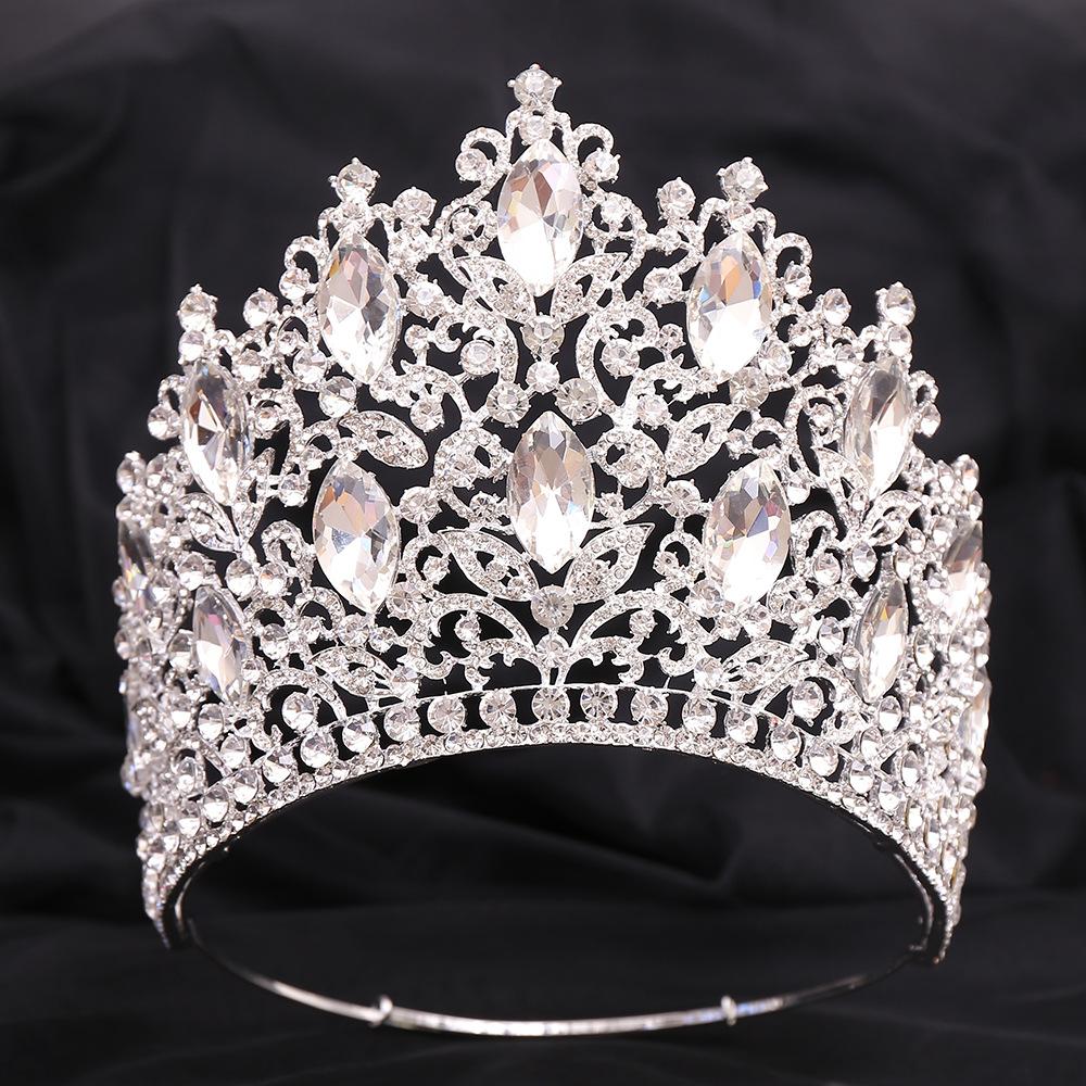 DIEZI New Arrival Princess Big Crystal Crown For Women Wedding Bridal Bride Luxury Elegant Queen Tiara Crown Hair Accessories