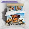 Juego de Ropa de Cama con Nombre Personalizado de Dibujos Animados Ice Age: El Origen de los Dinosaurios, Cierre de Funda Nórdica, Incluye 1 Funda Nórdica y 2 Fundas de Almohada para Todas las Estaciones, Dormitorio