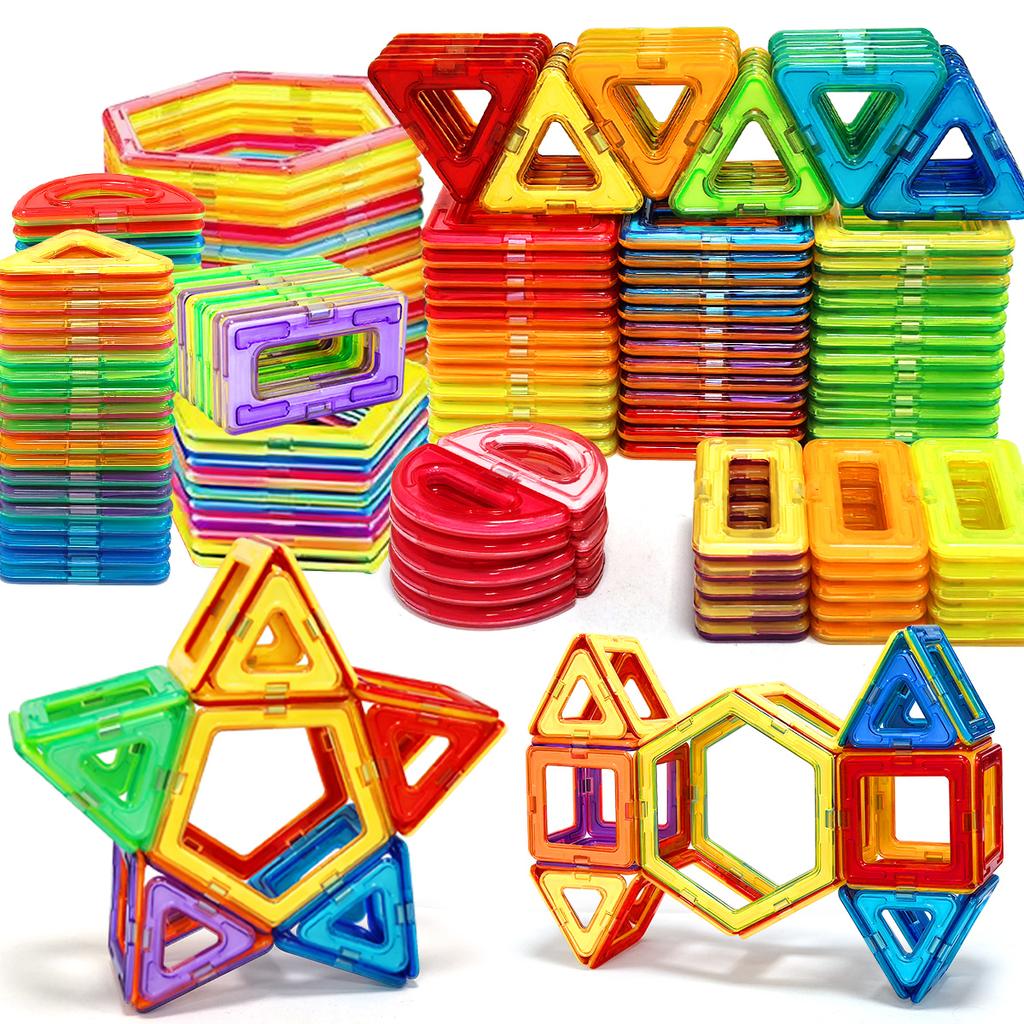 Magnetische Bausteine - 3D STEM Pädagogisches Konstruktionsset Spielzeug für Kinder Mehrfach geformte magnetische Bausteine Große Größe