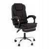 Rotating Massage Armchair with Footrest Eco-Leather Black Chrome Relax Lp200B