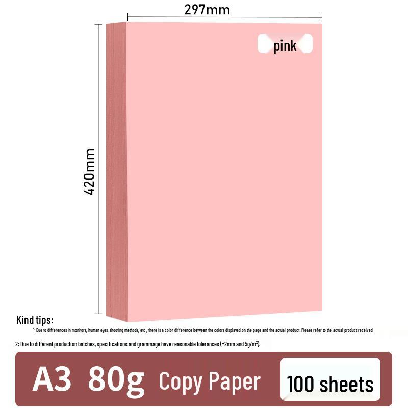 Pink Colored Paper: A4 & A5 Printing, 80g Copy, 70g Craft, A3 Printing, Table Cards