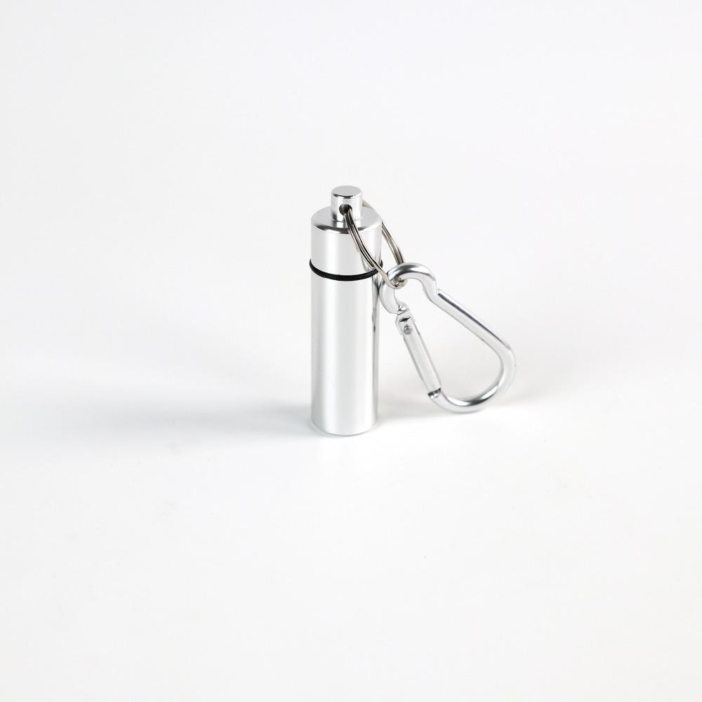 

Hot Mini Premuim Waterproof Portable Pill Case Organizer Keychain Box Container Bottle with Keyring for EarPlug Medicine Holder серебряный