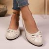 2025 NEW  Women's Flat Shoes Anti-slip and Fashionable Bow-decorated Ballet Flat Shoes Elegant Women's Single Shoes