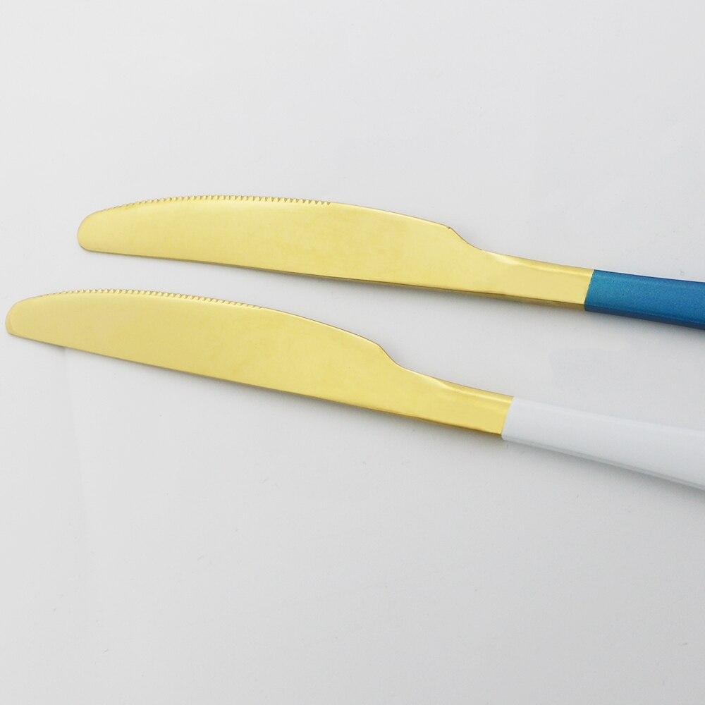 Dinnerware Stainless Steel Set Silverware Set Cutlery Red Gold Dinner Knife Flatware Outdoor Picnic Kitchen Home Tableware Set