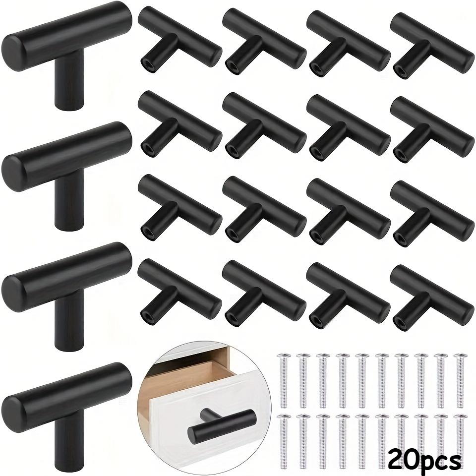20pcs Single-Hole Black Cabinet Knobs And Handles, Suitable for Drawers And Cabinets in Kitchens And Bathrooms