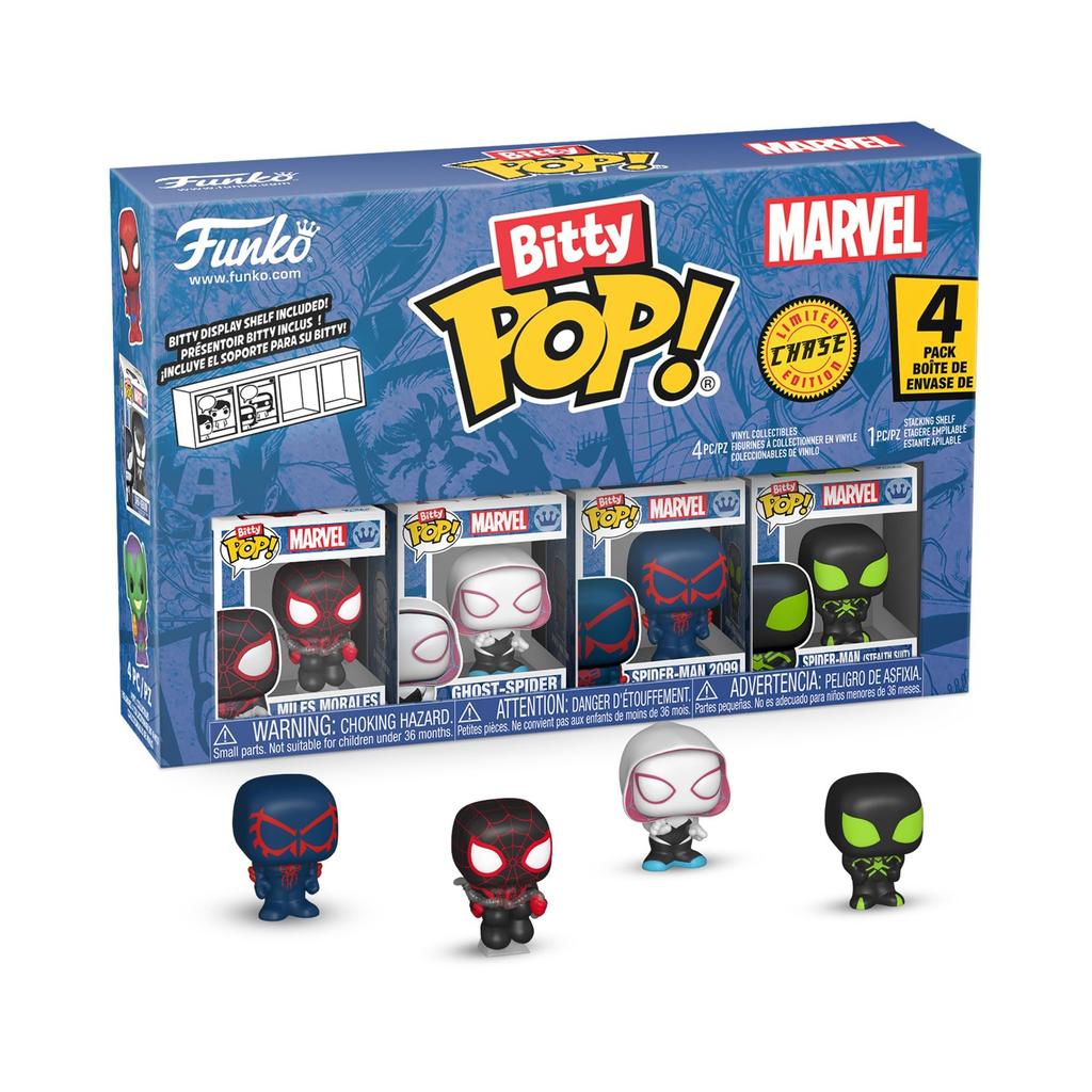 FUNKO Bitty 4pk Funko Pop Miles Morales set Figures Goods Cute deformed figures Pop! Spider-Man 4-piece