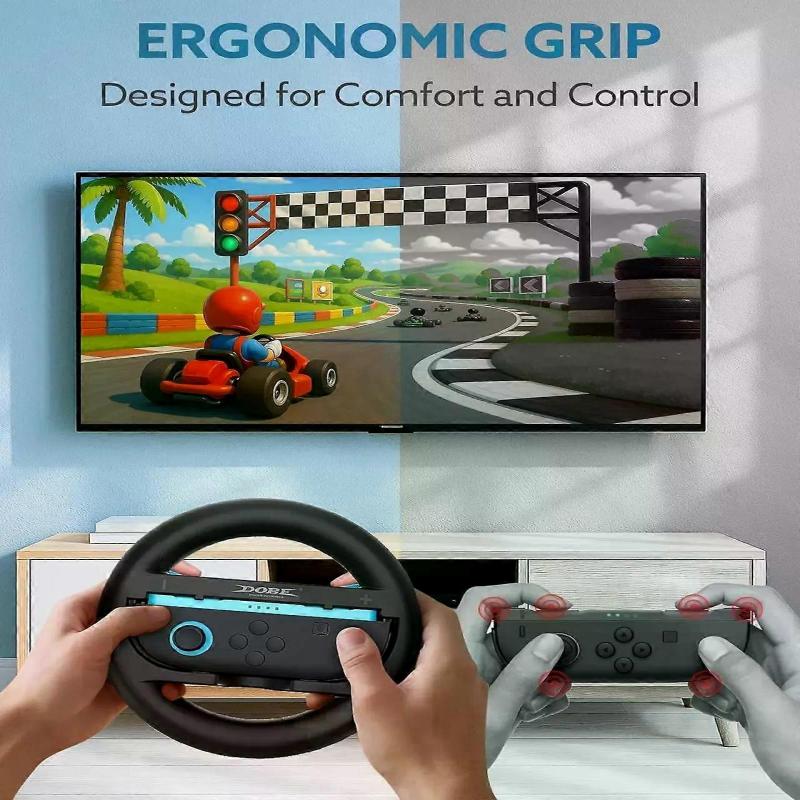 Switch 2 JoyCon Steering Wheel Compatible with NS2 Joycon Controller, Racing Wheels for Switch 2 Mario Kart 8 Deluxe, Universal NS2 Wheel Accessories