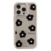 Black Flowers iPhone15Mobile Phone Shell for iphone14Acrylic13Suitable for Electroplating16promax Korean-style Simplicity