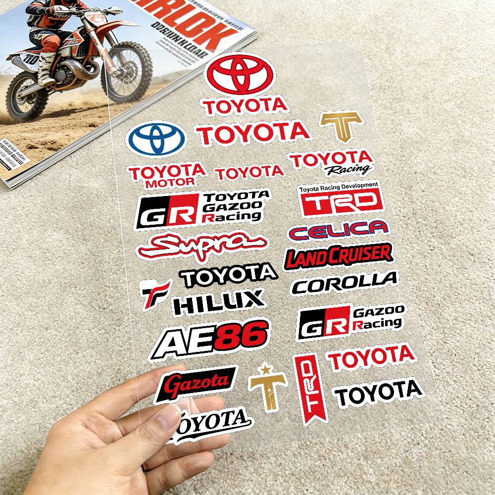 Водонепроницаемые Светоотражающие Наклейки на Мотоцикл Toyota Легко Снимаемые Наклейки для Мотоцикла Автомобиля 20x30cm