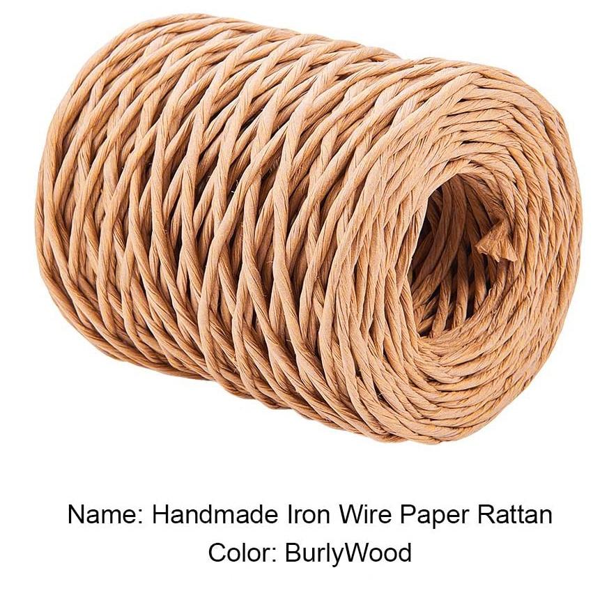 2025 Trend 1,0 mm Floral Bindedraht Wickeldraht Bindfaden Handgefertigt Eisendraht Papier Rattan für Blumensträuße (Länge: 210M)