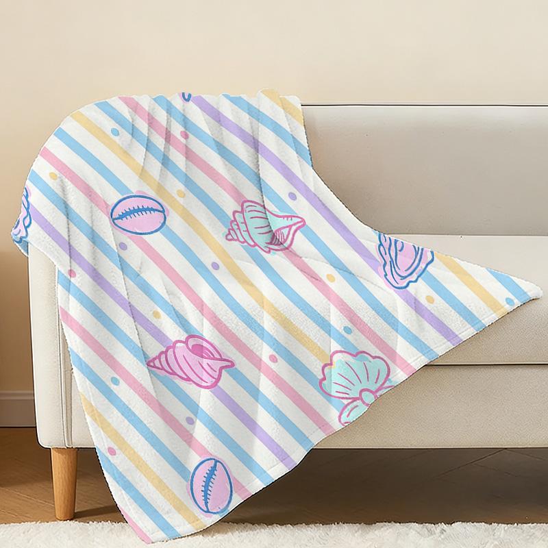 Flannel Blanket Shell Series, Soft & Cozy, Machine Washable, Warm Fresh Color, Perfect for Home, Office Napping, Halloween & Christmas