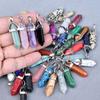 20Pcs/Lot Bulk Natural Stone Pendant Hexagonal Prism Bullet Quartz Point Healing Charm For Necklace Jewelry Making