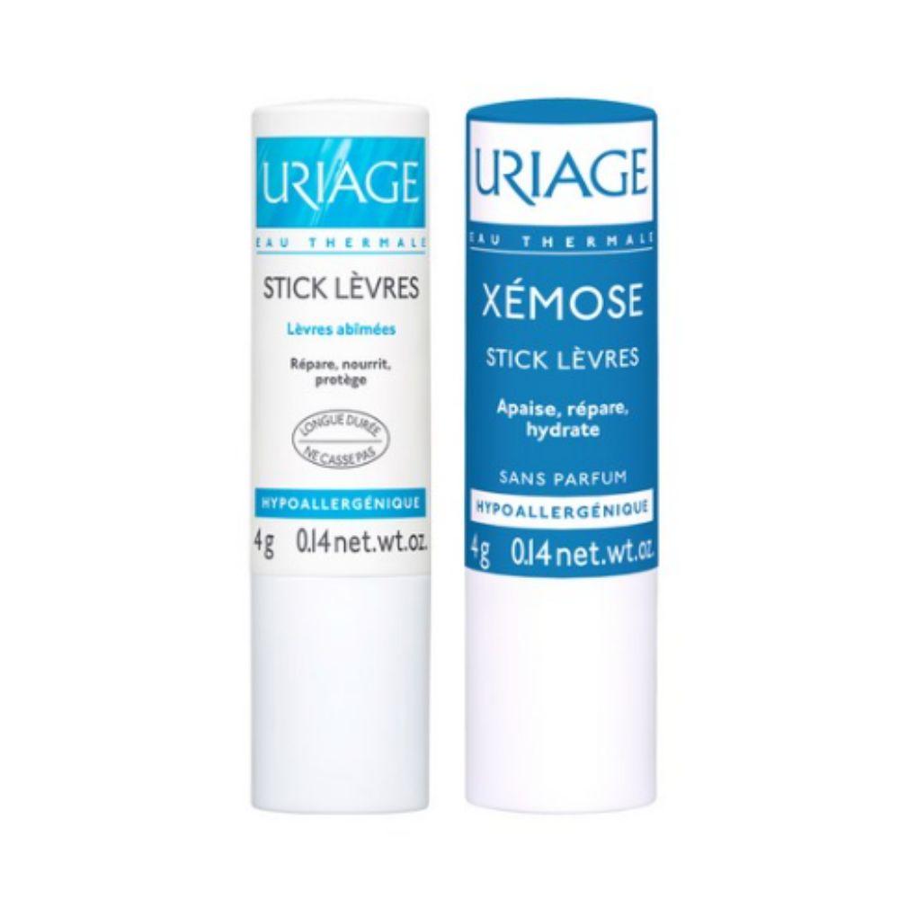 Uriage Stick Levres Lip Balm Duo Pack - Original 4g + Xemose Fragrance-Free 4g (1 Set)