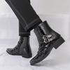 Men's British Style Autumn Leather Chelsea Boots - Shiny, Pointed Toe, High-Top, Formal, Casual, Short Boots