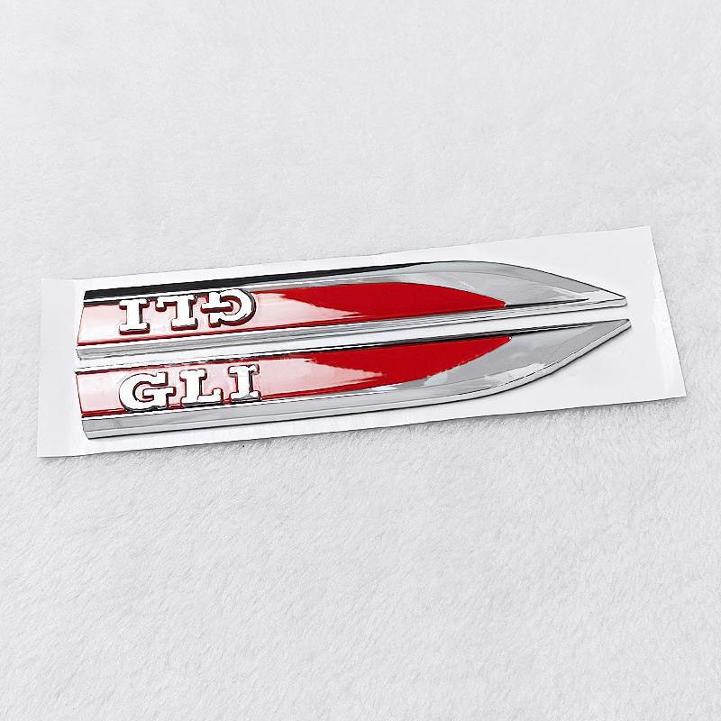 Hot 2pcs Rline R GTI GLI Emblem Car Fender Side Wing Auto Sticker Accessories For Volkswagen VW Golf MK8 Polo Passat Magotan Tig