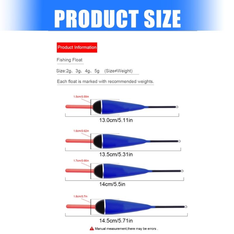 5Pcs Vertical Bobber Fishing Float Outdoor Fishing Equipment Accessories Floating Bobber for Fishing Sensitivity