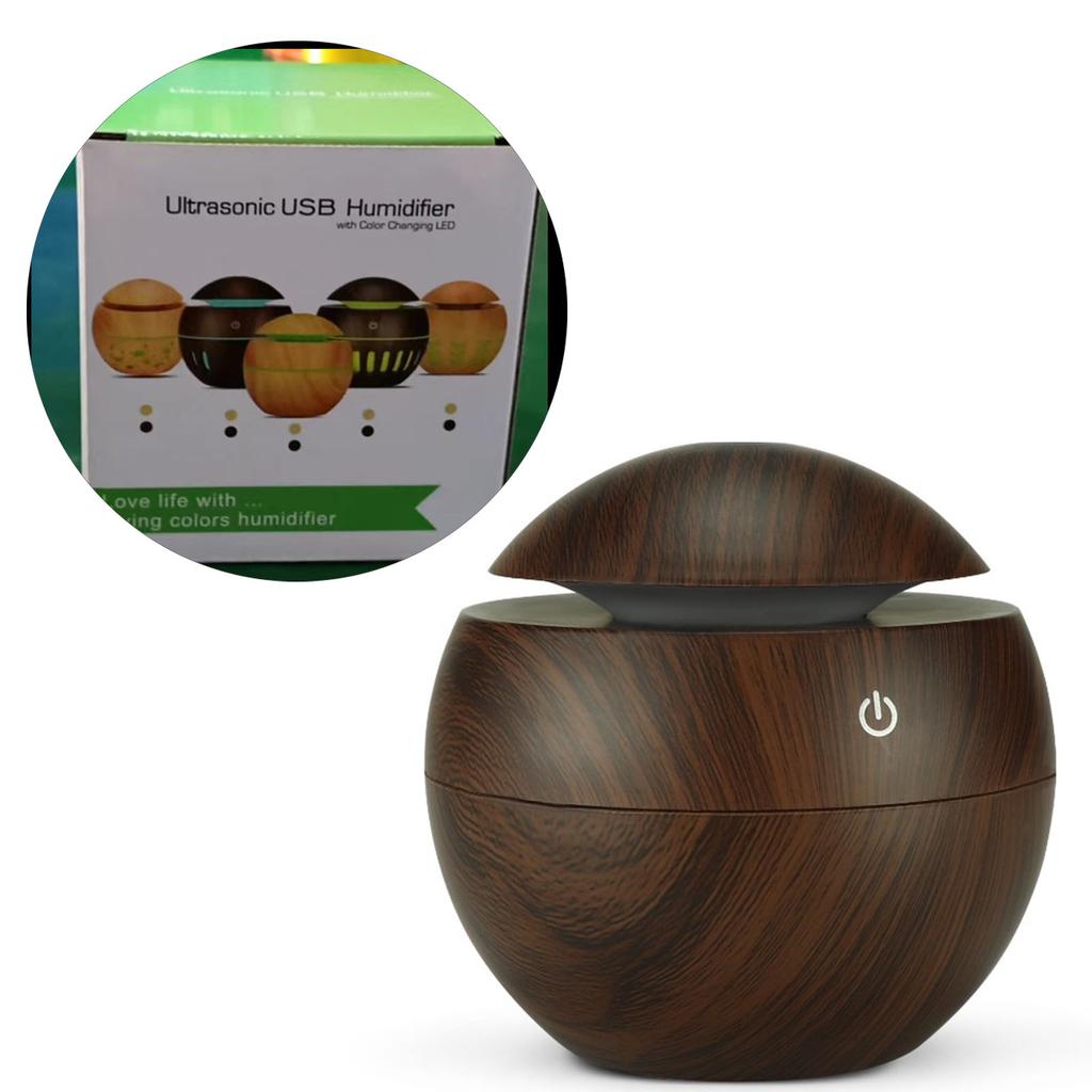 Ustrasound Humidifier 130ML Deep Wood Grain Mini USB Humidifier for Bedroom Office Hotel 2W