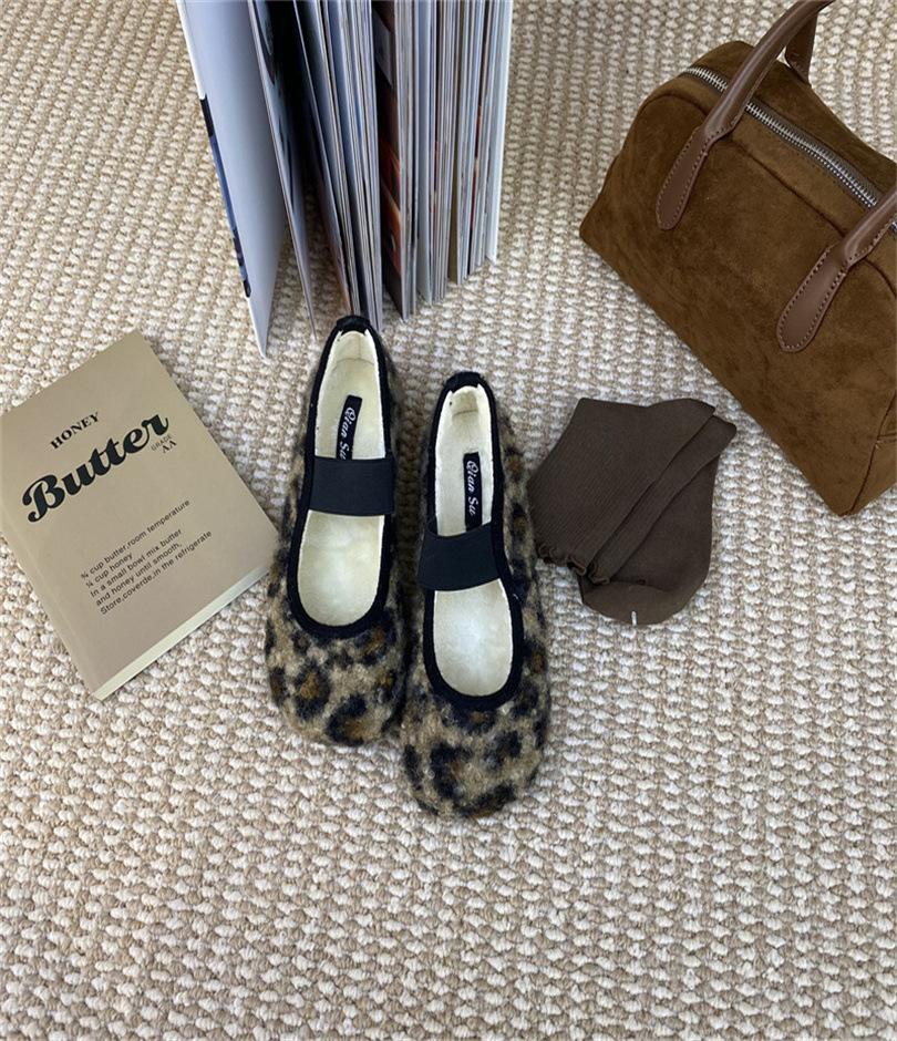 

2025 лето туфли на высоком каблуке верхняя одежда мода универсальные туфли Мао Мао женская обувь новые хлопковые слова туфли Мао Мао женщины 39 цветной печати леопарда